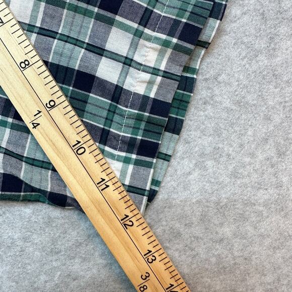 Wrangler Western Shirts Plaid Men's L Green White Black Button-Up Short Sleeve - Picture 9 of 9